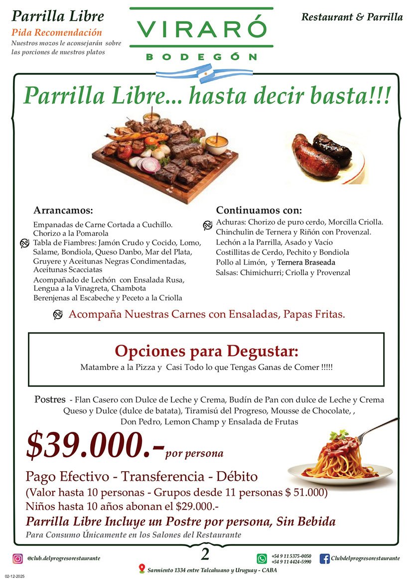 La parrilla libre más economica y abundante en la Ciudad de Buenos Aires